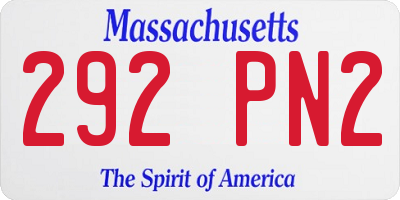 MA license plate 292PN2