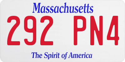 MA license plate 292PN4