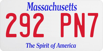 MA license plate 292PN7