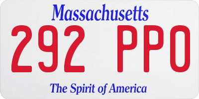 MA license plate 292PP0