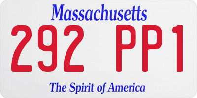MA license plate 292PP1