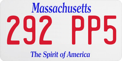 MA license plate 292PP5