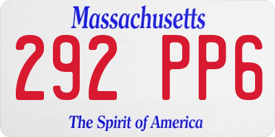 MA license plate 292PP6
