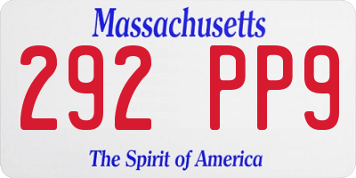 MA license plate 292PP9