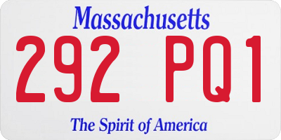 MA license plate 292PQ1