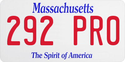 MA license plate 292PR0
