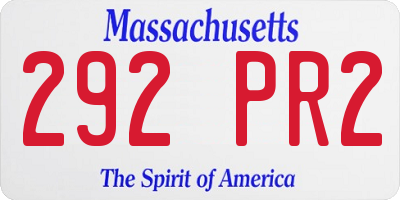 MA license plate 292PR2