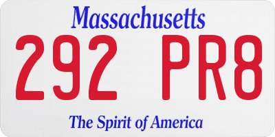 MA license plate 292PR8