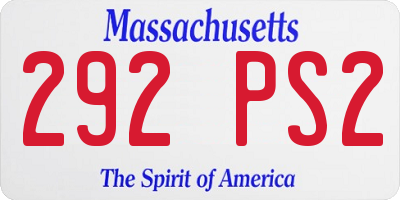 MA license plate 292PS2