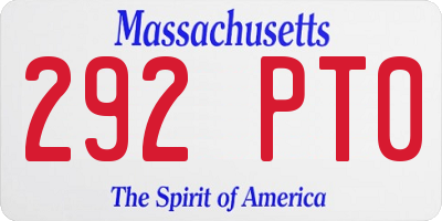 MA license plate 292PT0