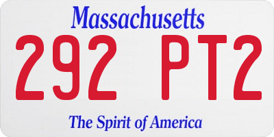 MA license plate 292PT2
