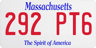 MA license plate 292PT6