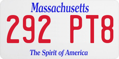 MA license plate 292PT8
