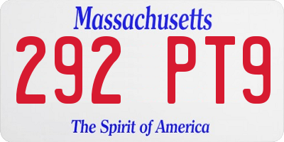 MA license plate 292PT9