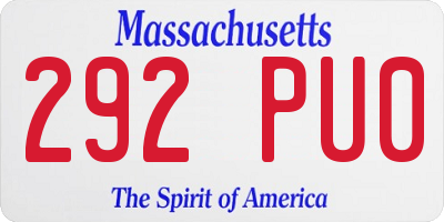 MA license plate 292PU0