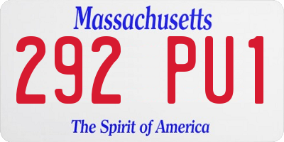 MA license plate 292PU1