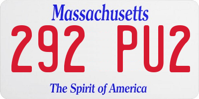 MA license plate 292PU2