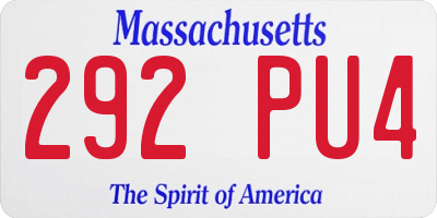 MA license plate 292PU4