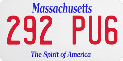 MA license plate 292PU6