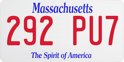 MA license plate 292PU7