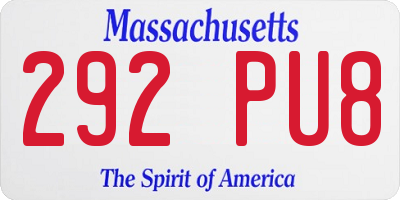 MA license plate 292PU8