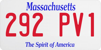 MA license plate 292PV1