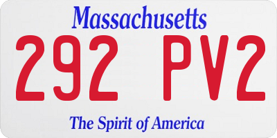 MA license plate 292PV2