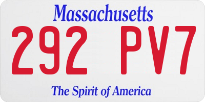 MA license plate 292PV7