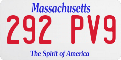 MA license plate 292PV9