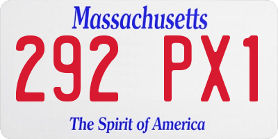 MA license plate 292PX1