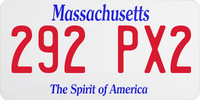 MA license plate 292PX2