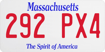 MA license plate 292PX4