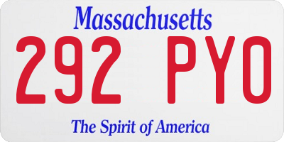 MA license plate 292PY0