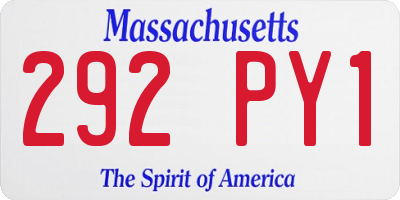 MA license plate 292PY1