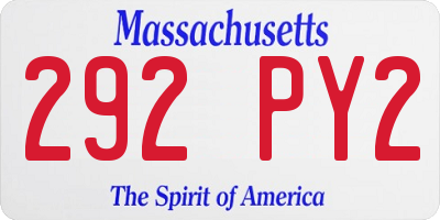 MA license plate 292PY2