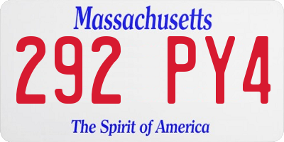 MA license plate 292PY4