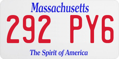 MA license plate 292PY6