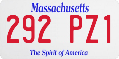 MA license plate 292PZ1