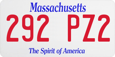 MA license plate 292PZ2
