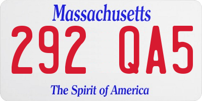 MA license plate 292QA5