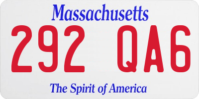 MA license plate 292QA6