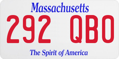 MA license plate 292QB0