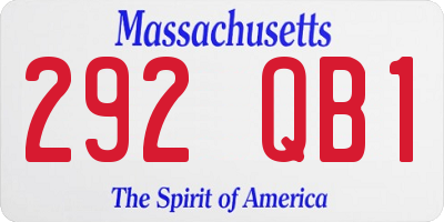 MA license plate 292QB1