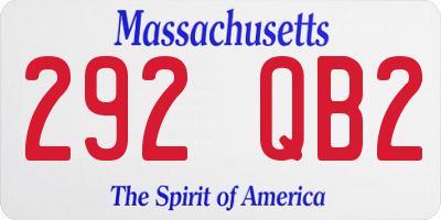 MA license plate 292QB2