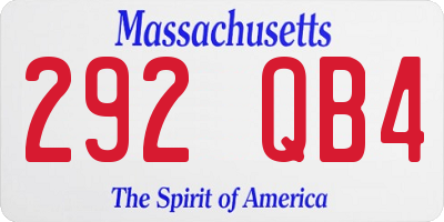 MA license plate 292QB4