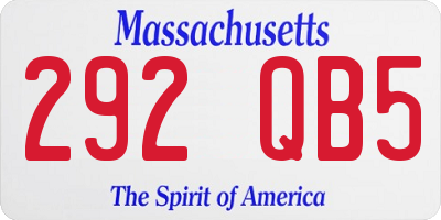 MA license plate 292QB5