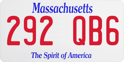 MA license plate 292QB6