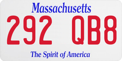 MA license plate 292QB8