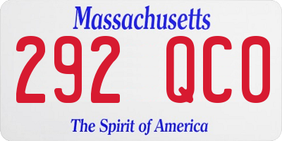 MA license plate 292QC0