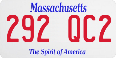 MA license plate 292QC2